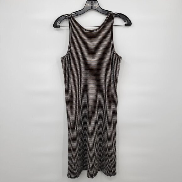 Madewell Women Black Striped Scoop Neck Knit Sleeveless Stretchable Mini Dress - Picture 9 of 11